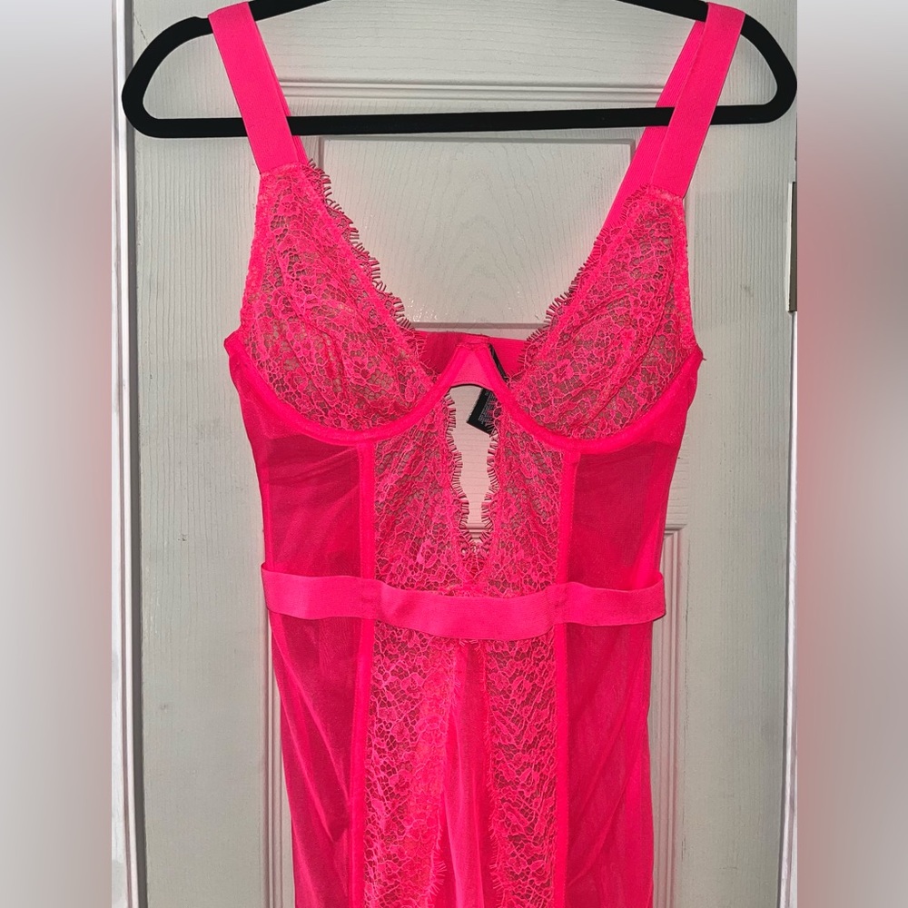 Victoria’s Secret vintage bright pink corset boned bustier size 36C
